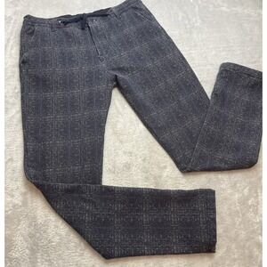 Manuel Ritz Mens Juniors Slim Jogger Pants Size 32x29 Navy Abstract Stretch